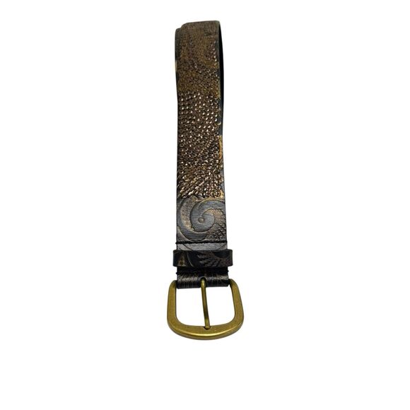 Lucky Brand Women\'s‎ Size Small Brown Leather Embossed Boho Fashion Belt NWT main image 8